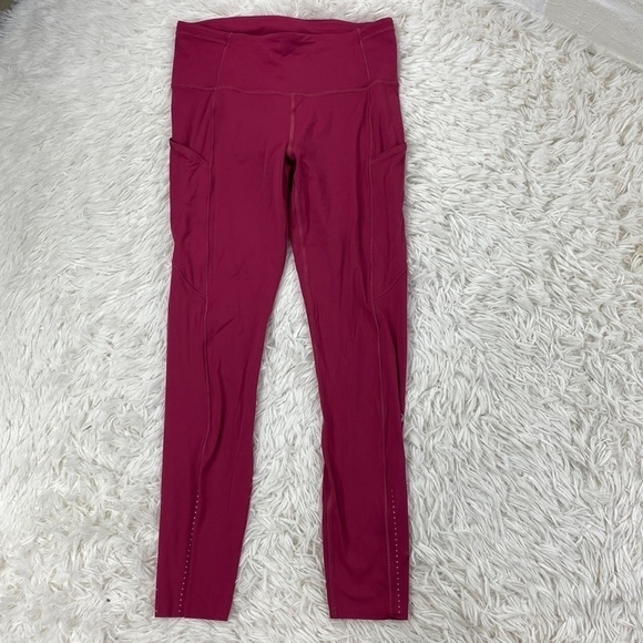Lululemon Fast & Free 7/8 Tight II *Nulux 25" Violet Red - Picture 1 of 6